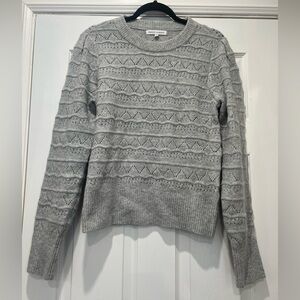 Rebecca Minkoff Light Gray Patterned Sweater